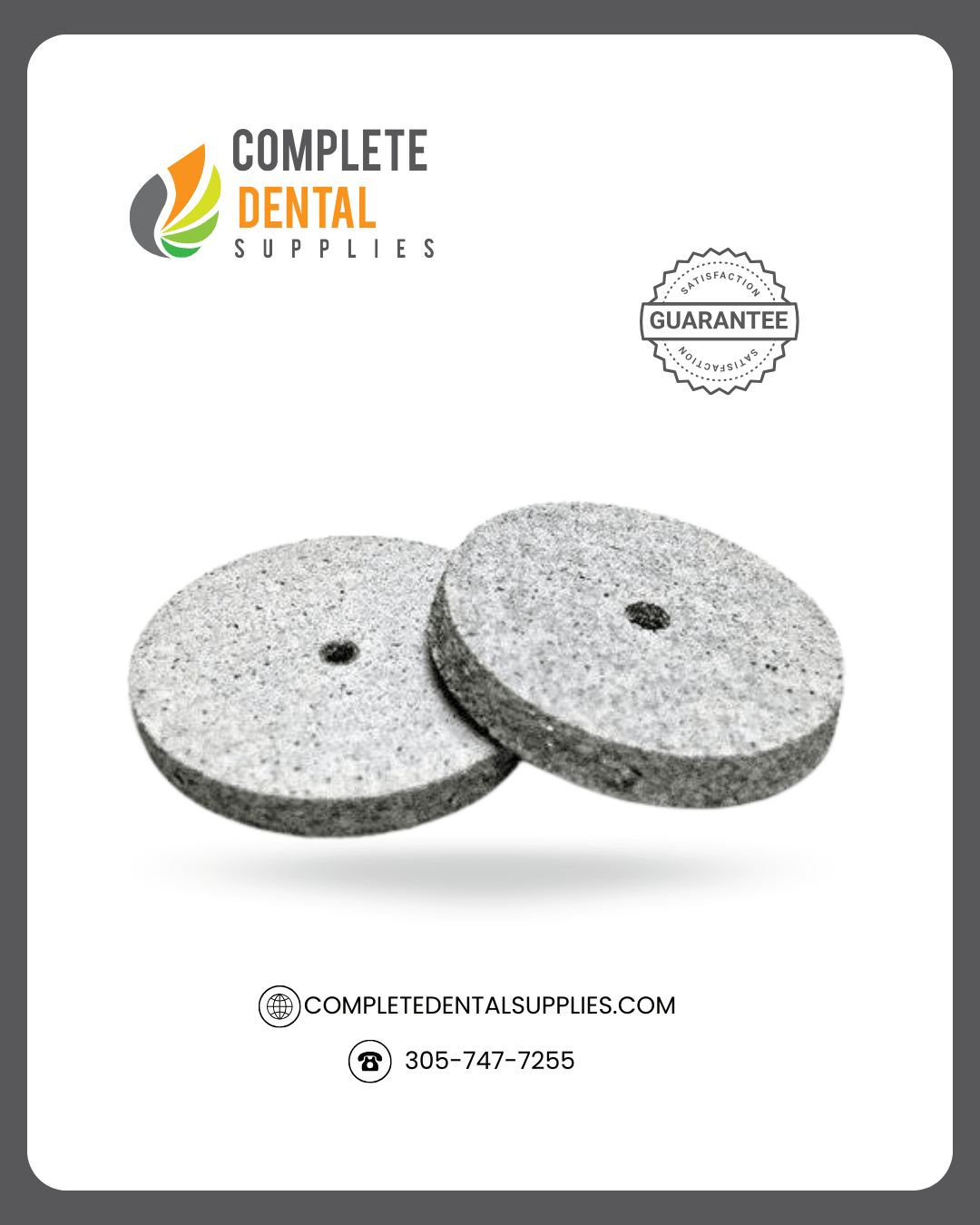 Coarse white silicone unmounted polishing wheels for porcelain and metal, 100 per box