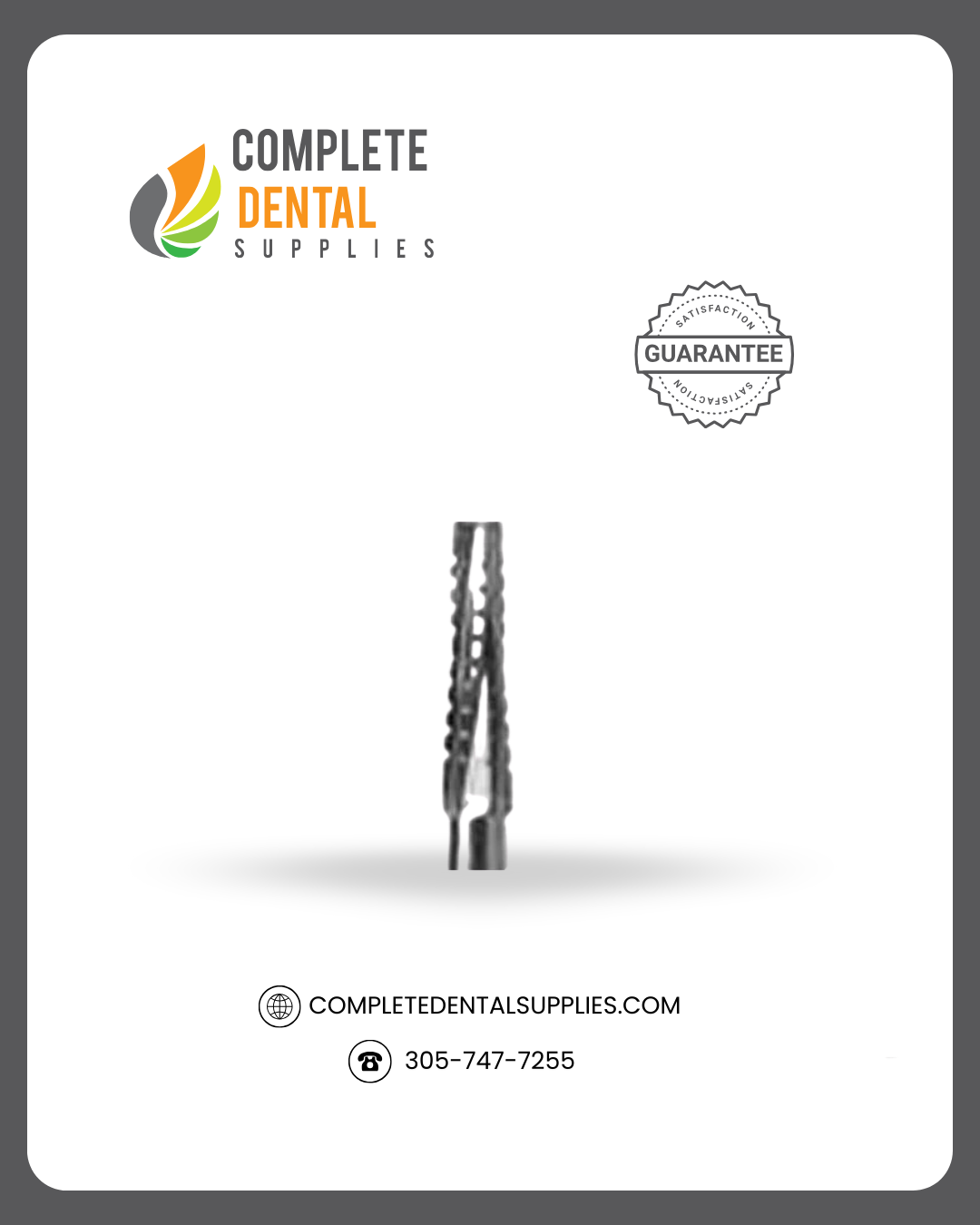 HP 700, Shank 2.35mm Carbide Bur, Cross cut tapered flat end, 12/pk.