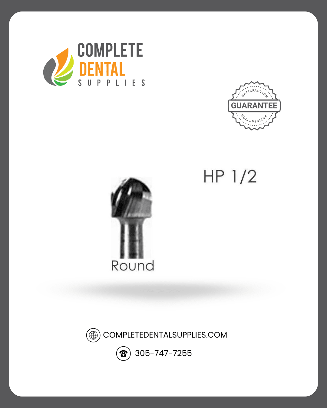 HP Carbide # 1/2 Round, 12 pcs/box.