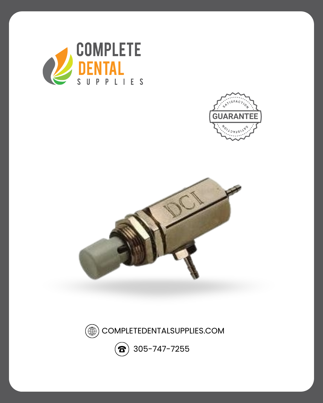 Push Button Cartridge Valve, Momentary, 2-Way Normally Closed, Gray.