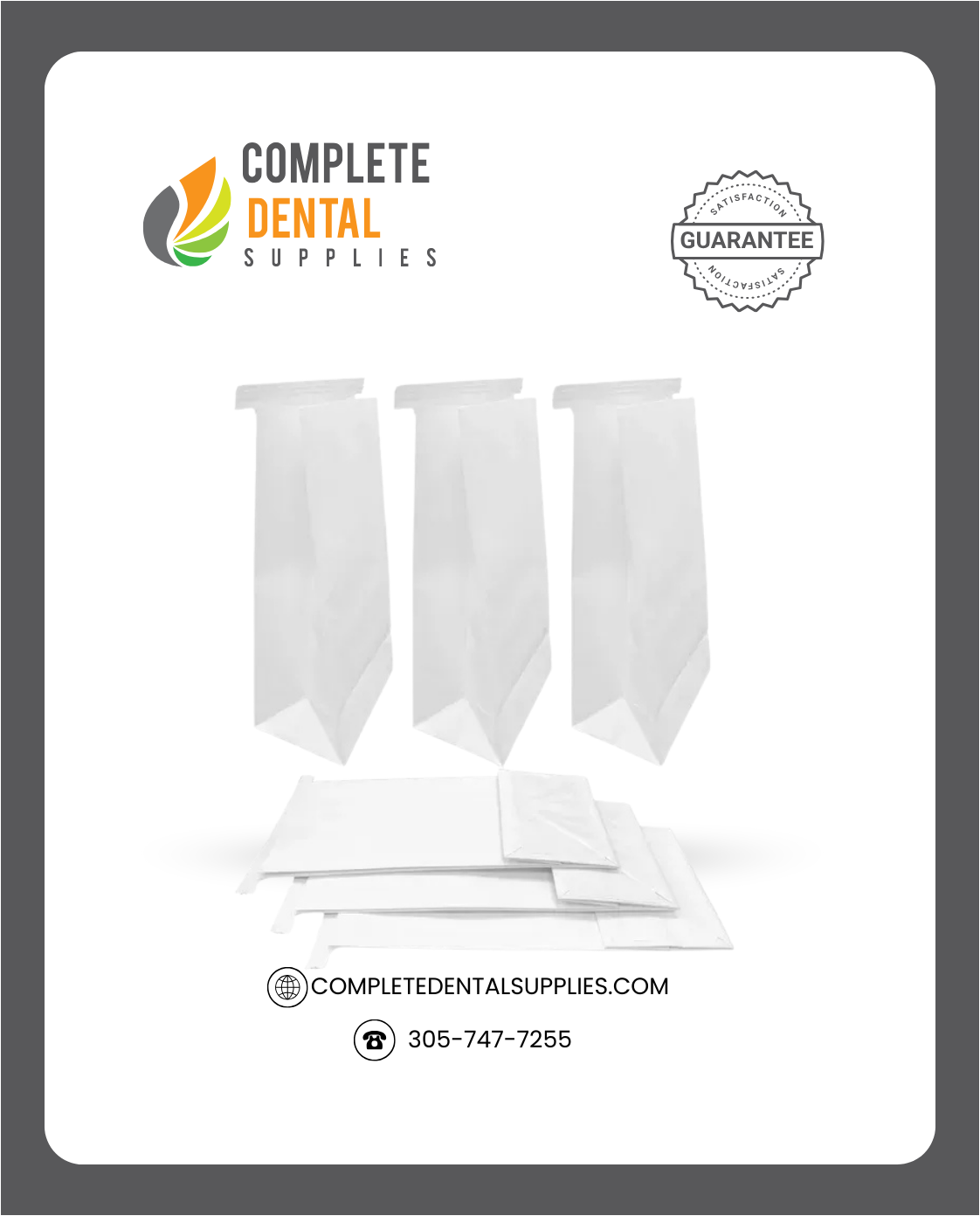Dental Lab Delivery Bags, White, 11"x5.5", each.