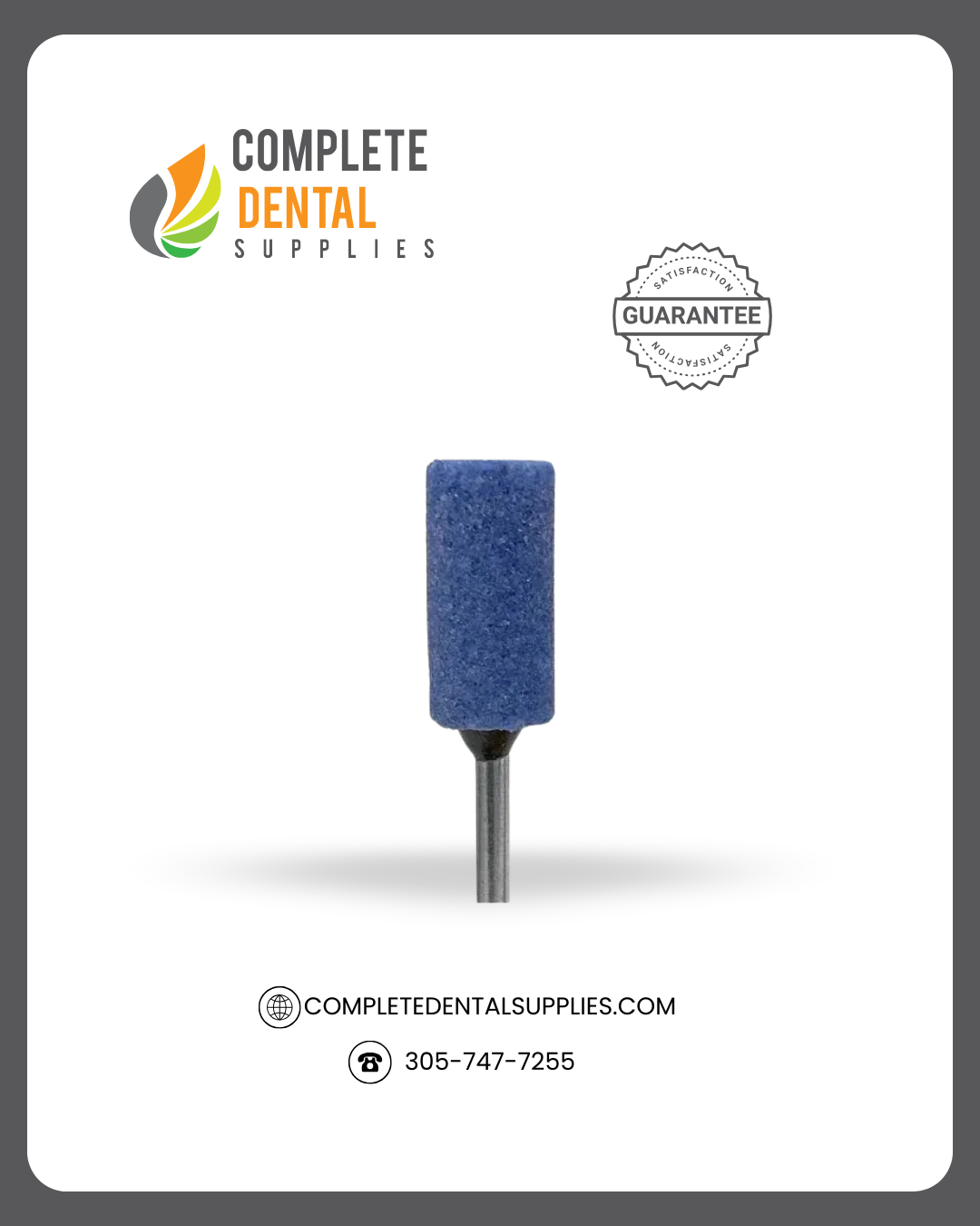 Blue Mounted Stones (HP Shank) B080, Large BARREL, 100 pcs/box.