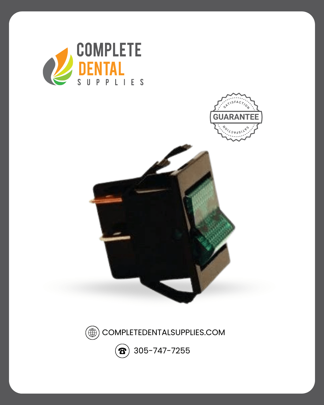 Tuttnauer-style power switch with illuminated DPST design rated 125–250 VAC and 16A