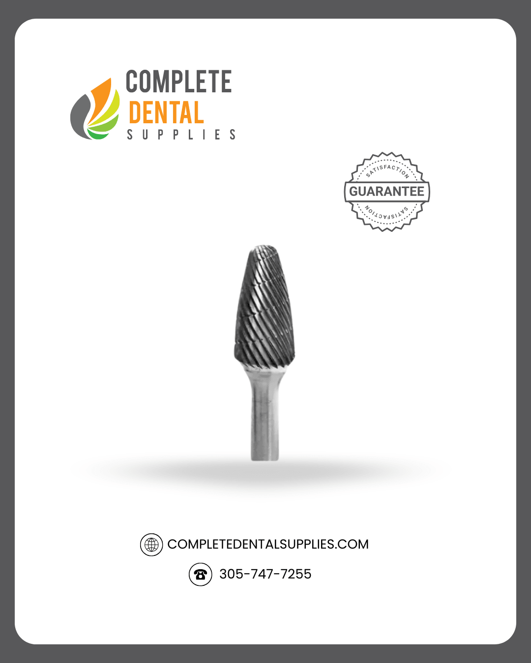Lathe Carbide Bur A 1/2, 1/4" Shank, Each
