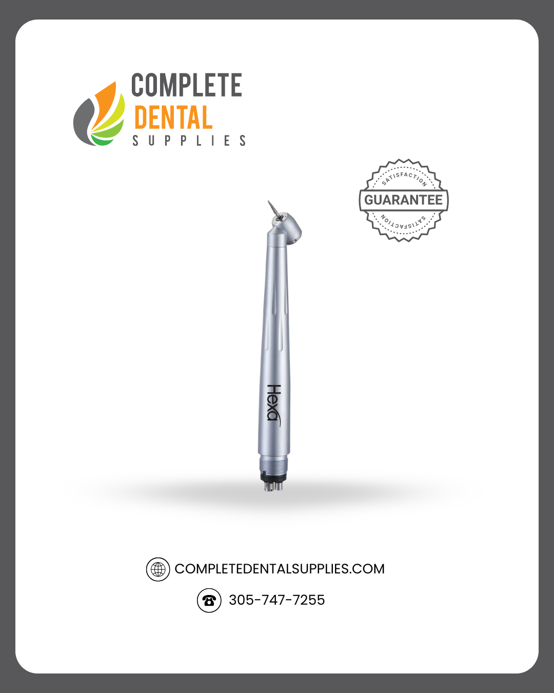Hexa High Speed Handpiece, Push Button, Surgical 45 Degree Head, 4-Holes