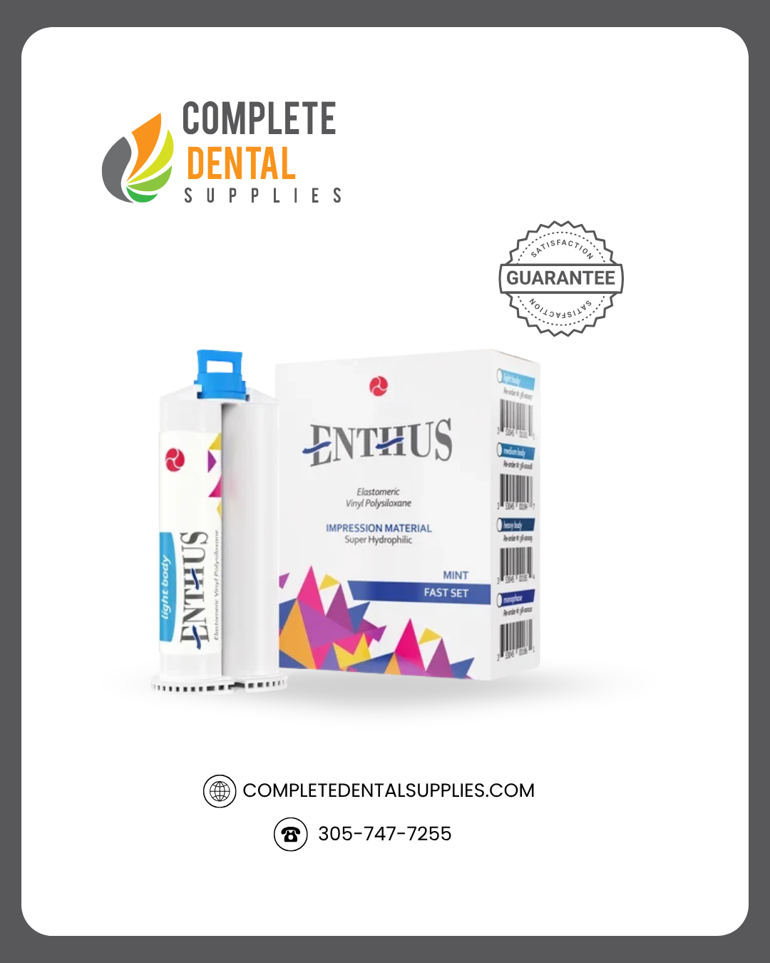 Enthus VPS Light Body Fast Set - Spearmint 4 x 50ml Cartridges