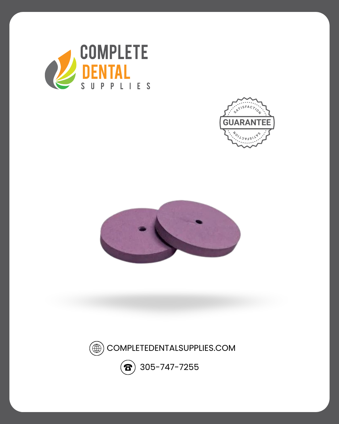 Silicon Unmounted Wheel Medium Pink - Use for pre-polishign porcelains and metals - Satin Finish, 100/box