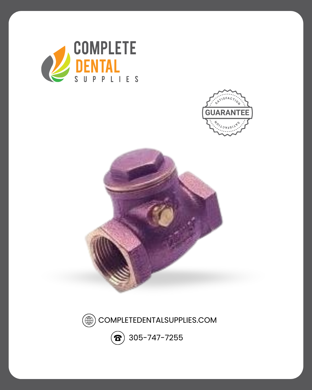 Brass Swing Check Valve, 3/4", each.