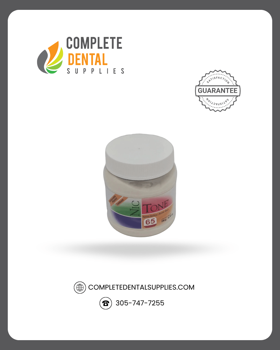 Nic Tone # 65, Tooth Shade, 7oz / Jar