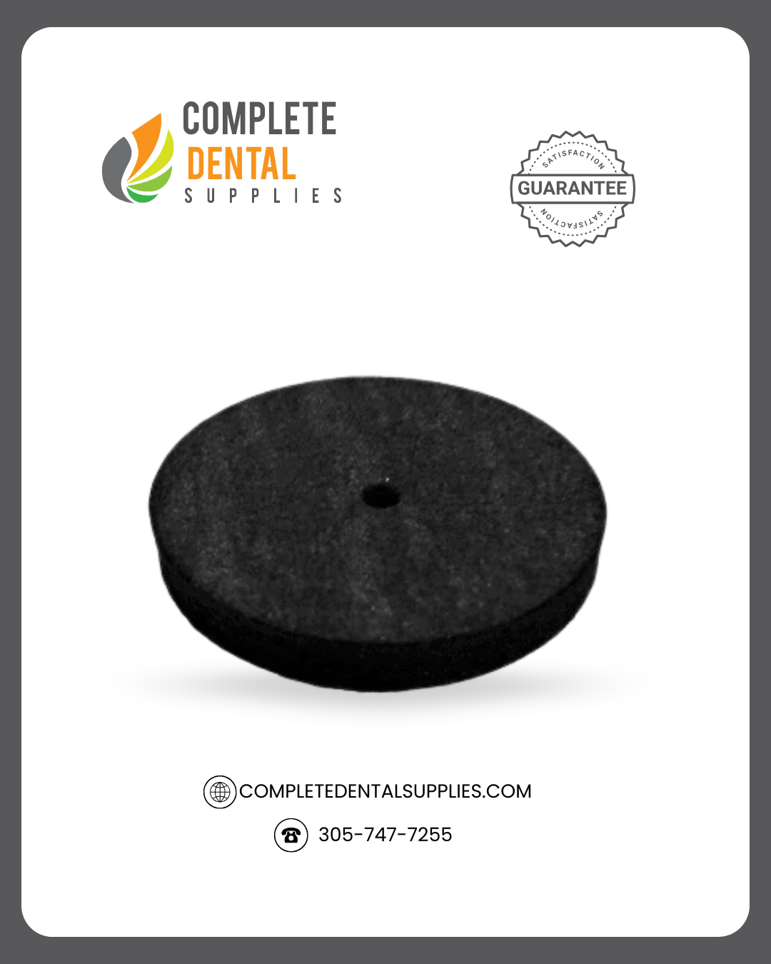 Black, Coarse (SC) Rubber Wheel # 1007, 22 x 3mm, 100/box.