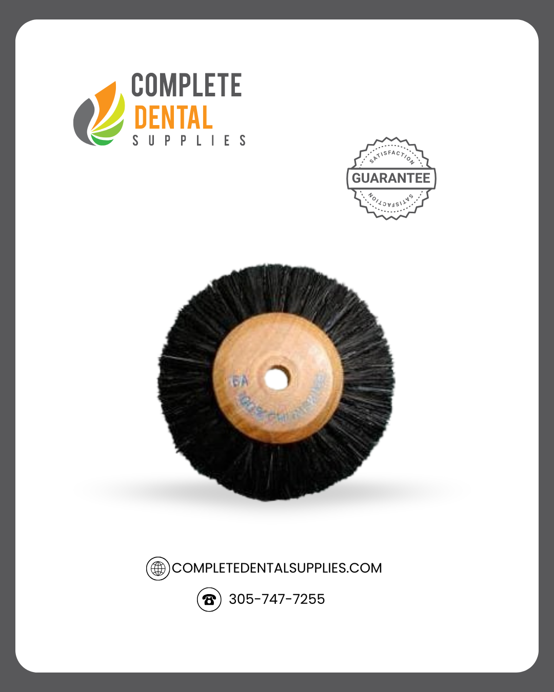 Brush Wheels, Wooden Center, 2.50" 12 pcs/pack.