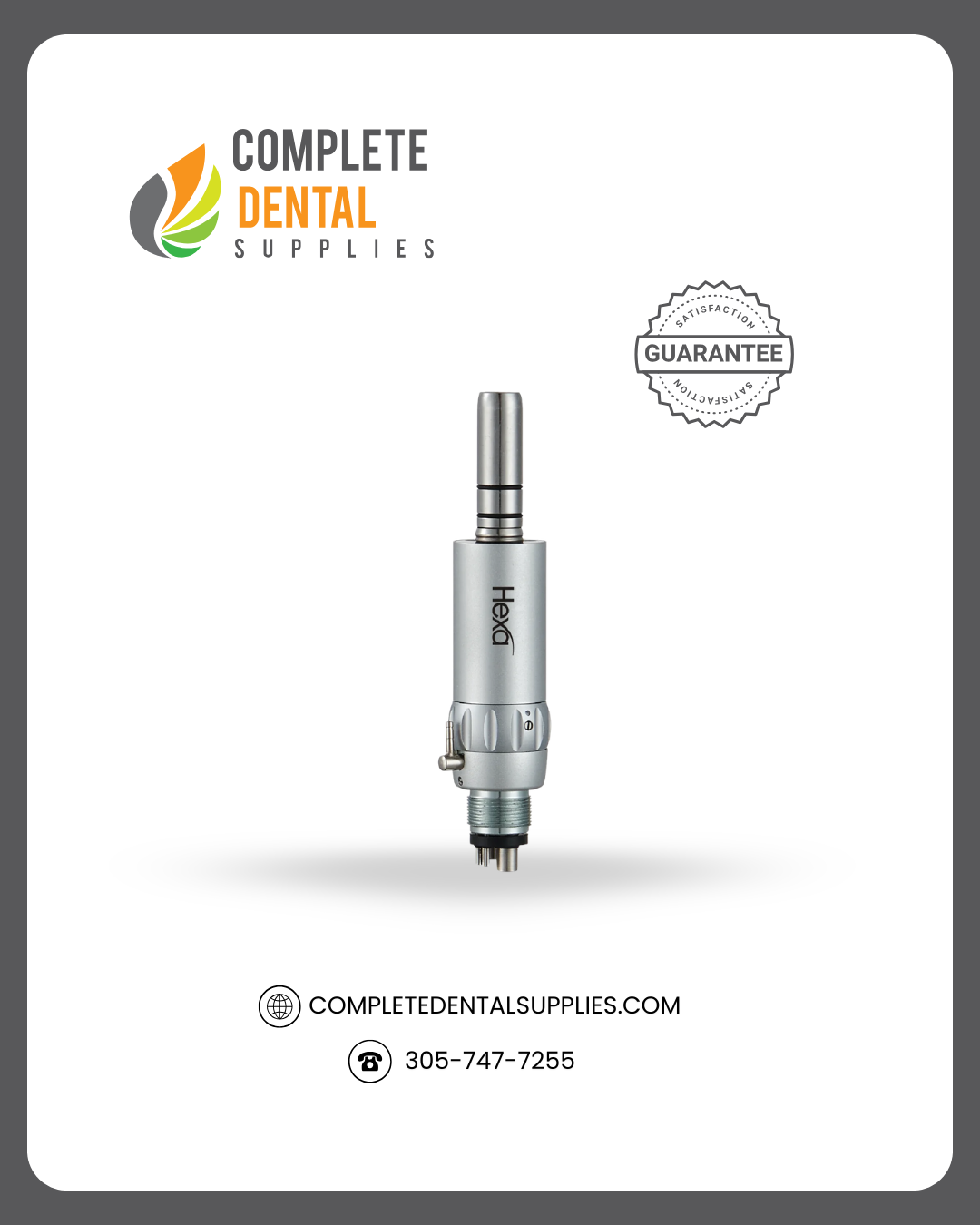 Hexa E-Type Slow-Speed Handpiece, 4-Hole, Air Motor Only.