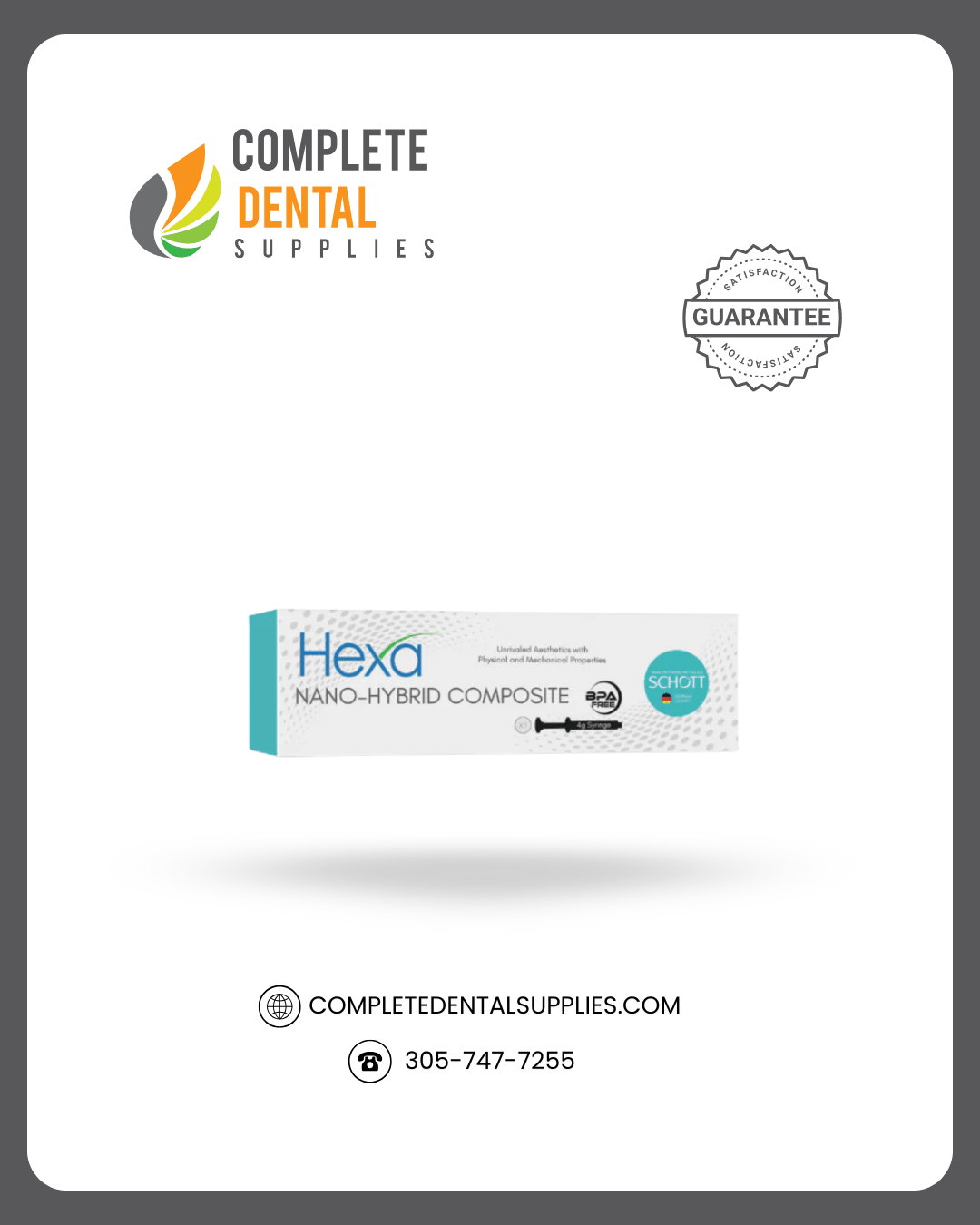 Nano Hybrid Light-Cure Composite Syringe, 1 x 4gm syringe.