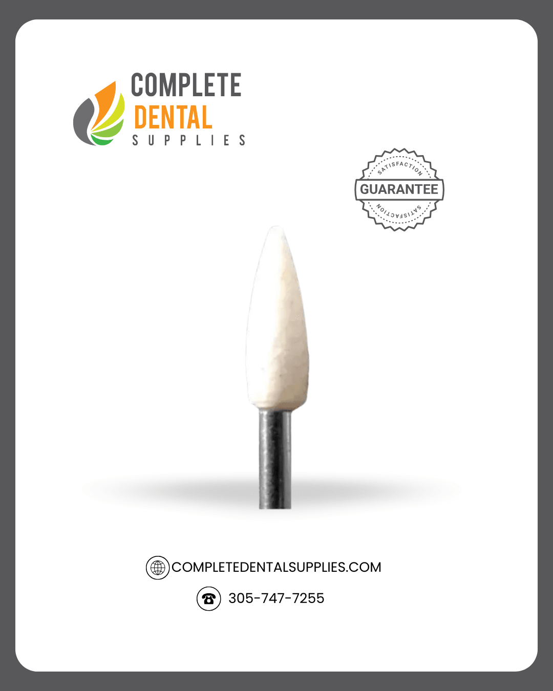 FG White Mounted Stone FL2, Flame, 1.60mm, finishing composite, 12 pcs/box