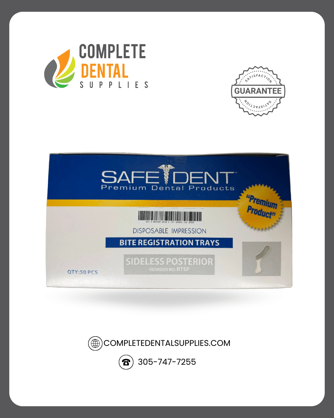 Bite Registration Trays Sideless Posterior, x-small half, 50pcs/bag