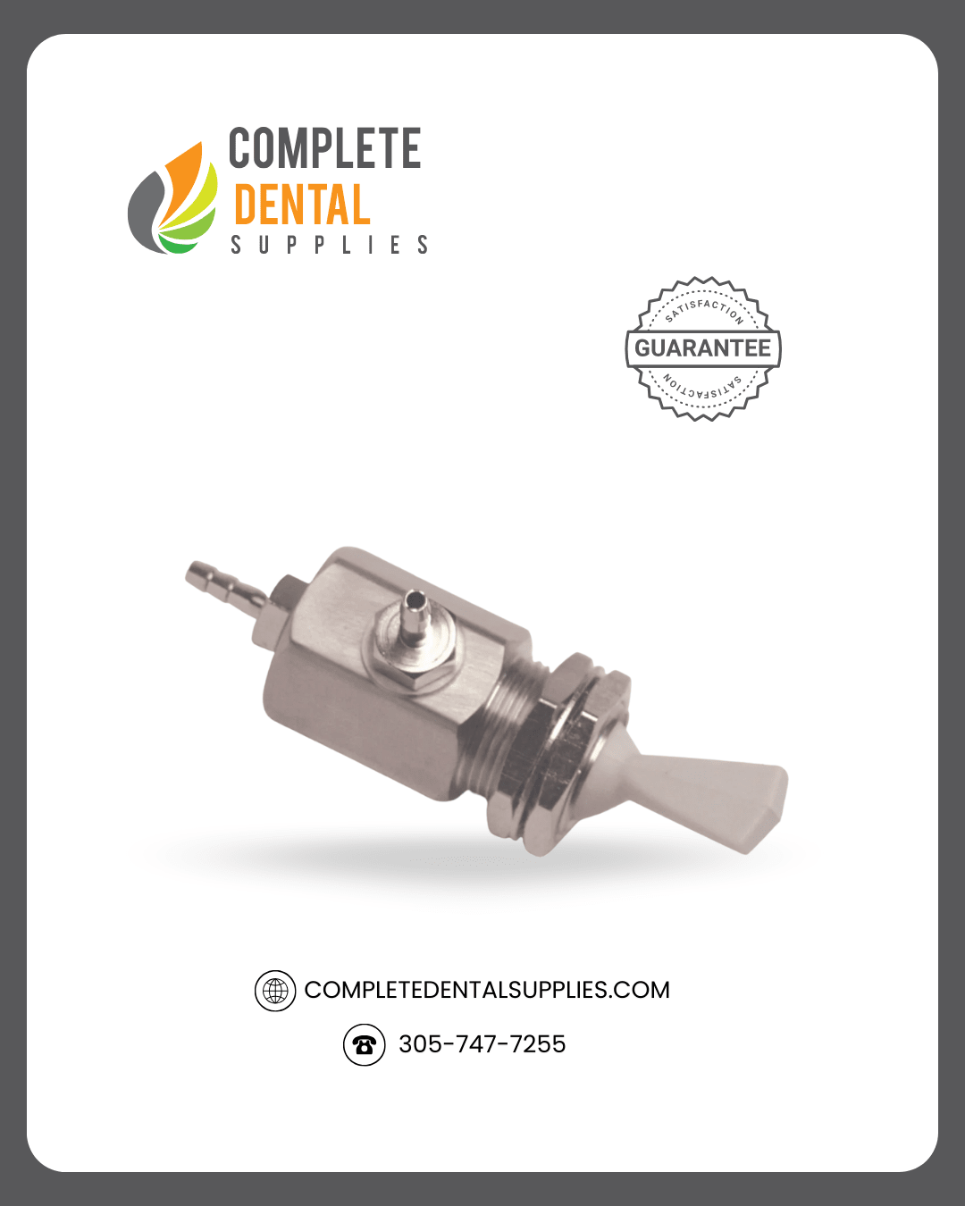 Toggle Valve, On/Off, 3-Way, Gray.