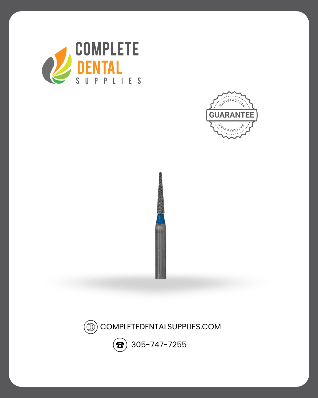 Diamond Coated Burs DC03, Taper, 10.10 x 1.86 mm, each