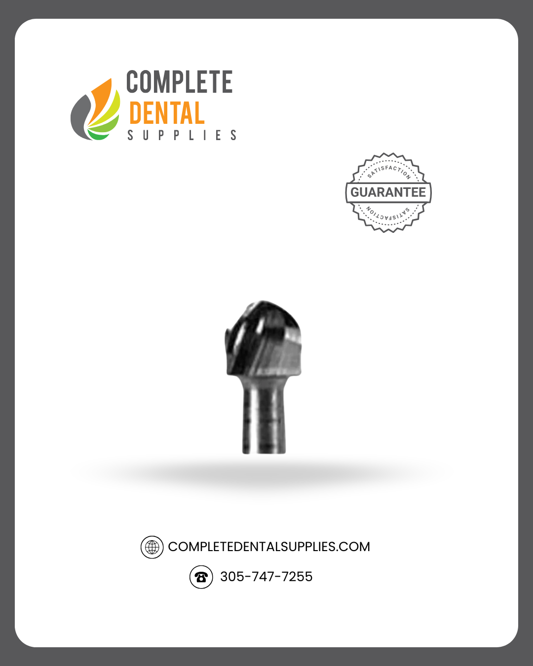 HP Shank Carbide Bur HP 8, Round, 12pcs/Pack.