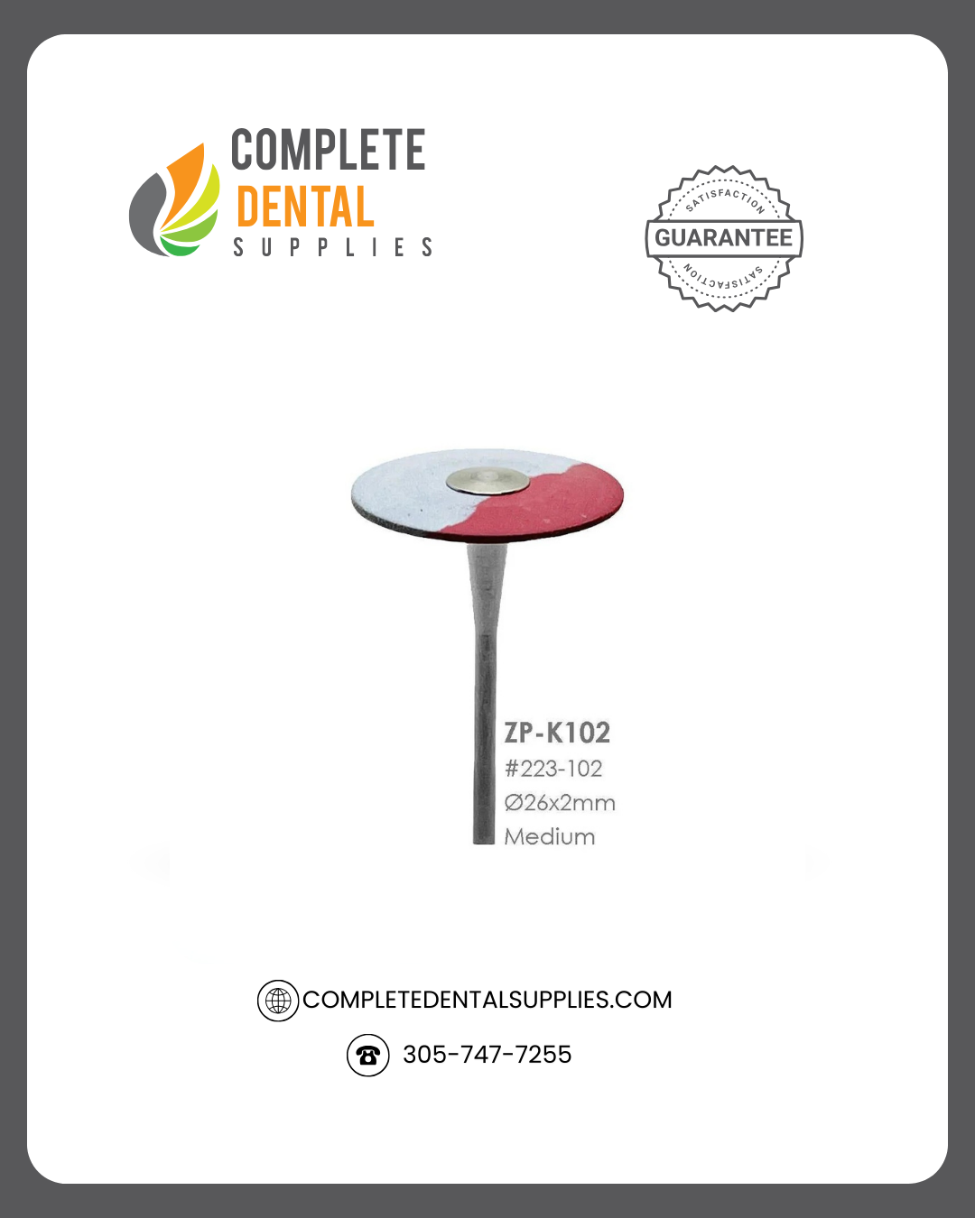 Zirconia Polishers, # 223-102, knife Edge Medium