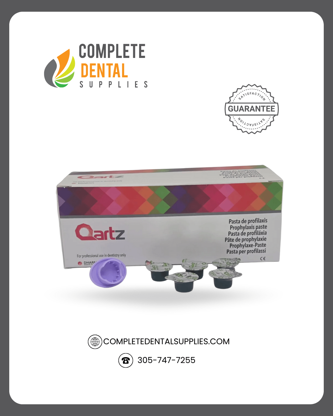 "Qartz" Prophylaxis Paste Cups, Mint Parfait Medium, 200 cups / box.