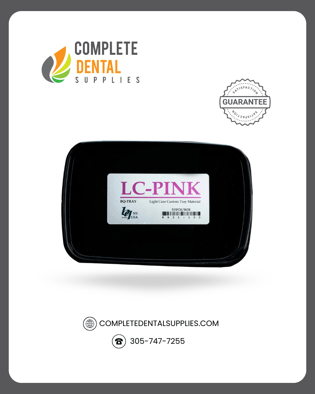 Light Cure Custom Tray Material, LC-PINK, 2.0 mm Thick, 50pcs/Box.