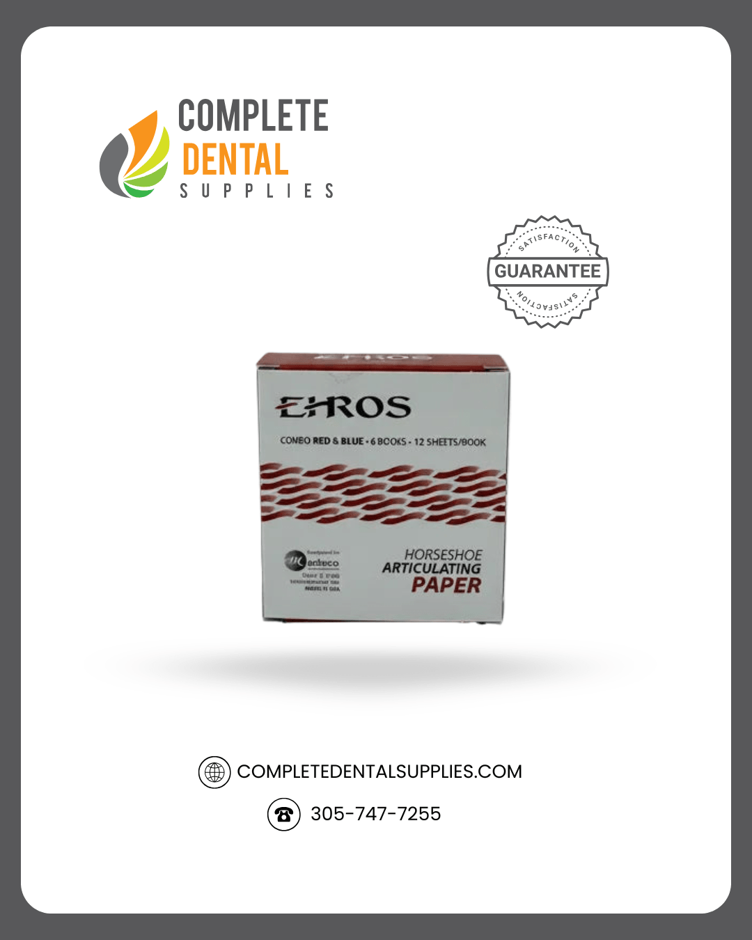 Ehros Articulating Paper - Thin - Red/Blue Horseshoe, 72/box