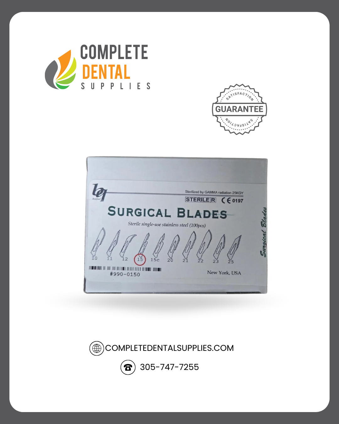 Surgical Blades # 15, 100/box.