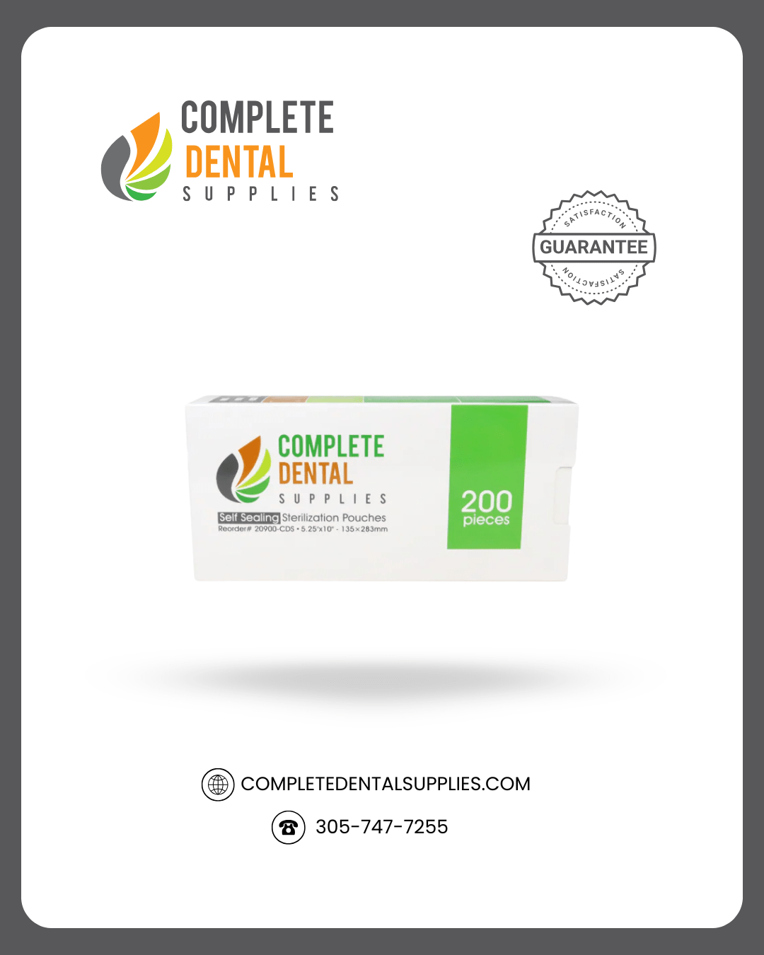 Self Sealing Sterilization Pouches 5.25"*10", 135×(254+29)mm, 200 pcs / box.