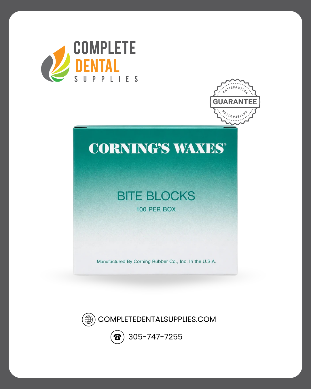 Corning Wax Bite Blocks, 100 U Shape / Box.
