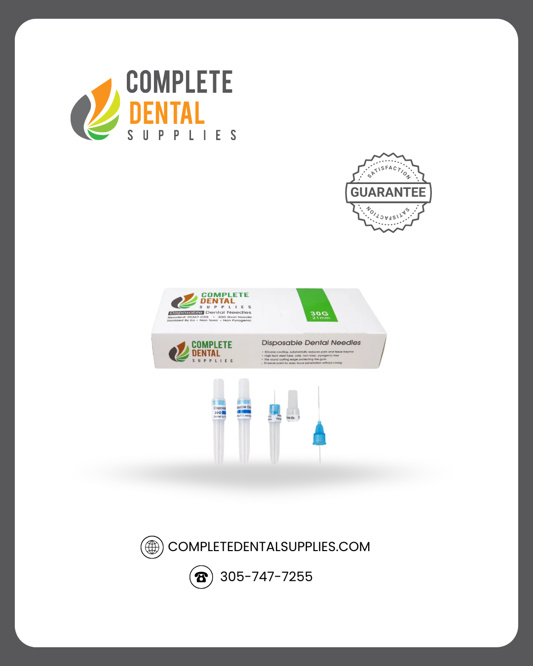 Disposable Dental Needles 30G / Short, 100 pcs / box.