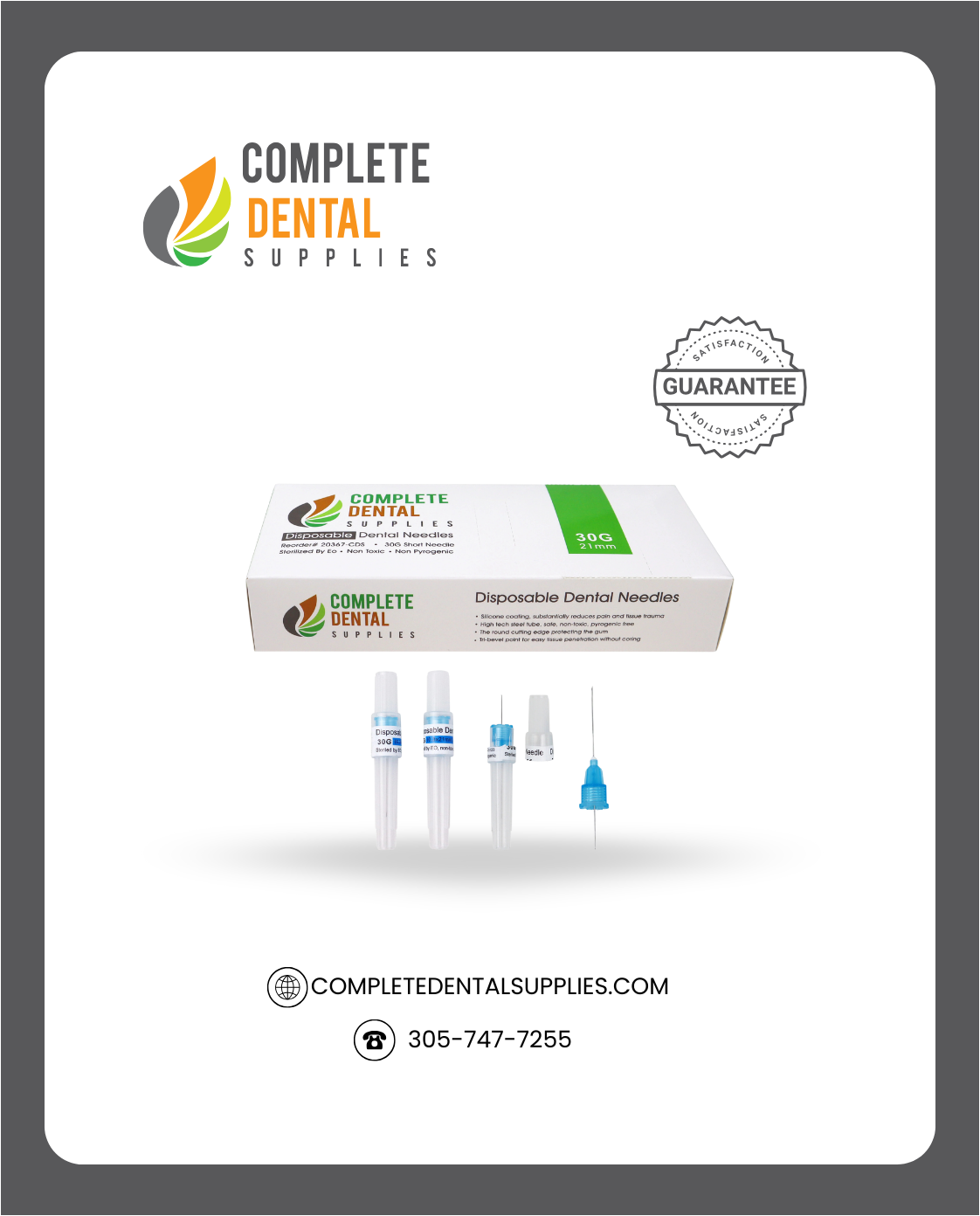 Disposable Dental Needles 30G / Short, 100 pcs / box.