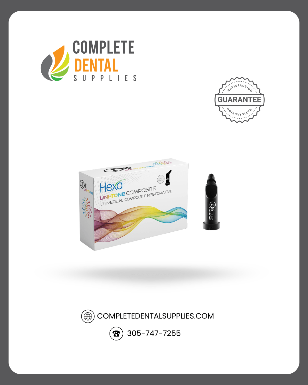 Uni-Tone One Shade Universal Composite 0.28gm X 20 Unidose Compules. Match range of tooth shades, from bleach to D4