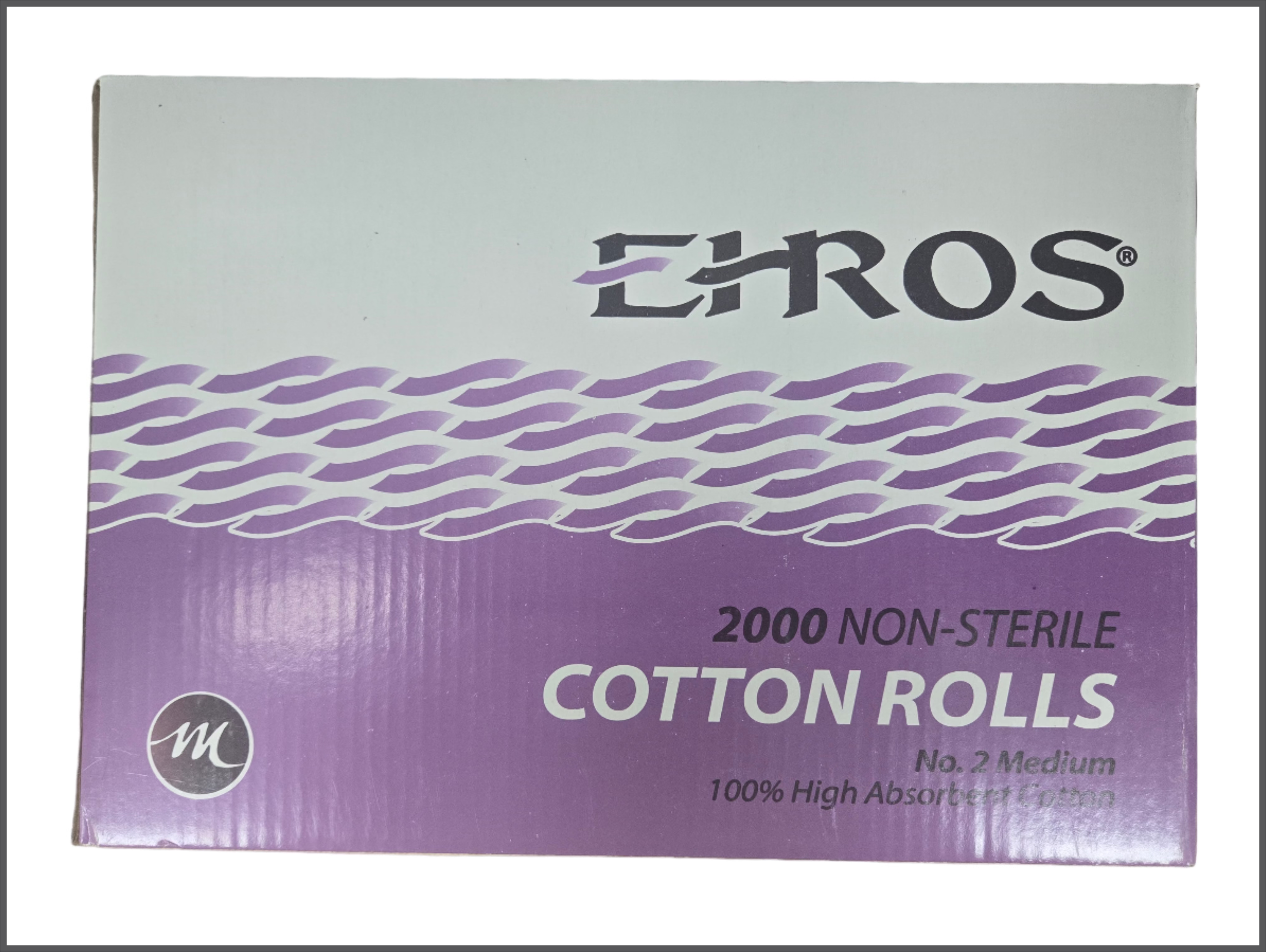 Ehros Cotton Rolls # 2 Medium, Non-Sterile x 2000, 40pack/ box.