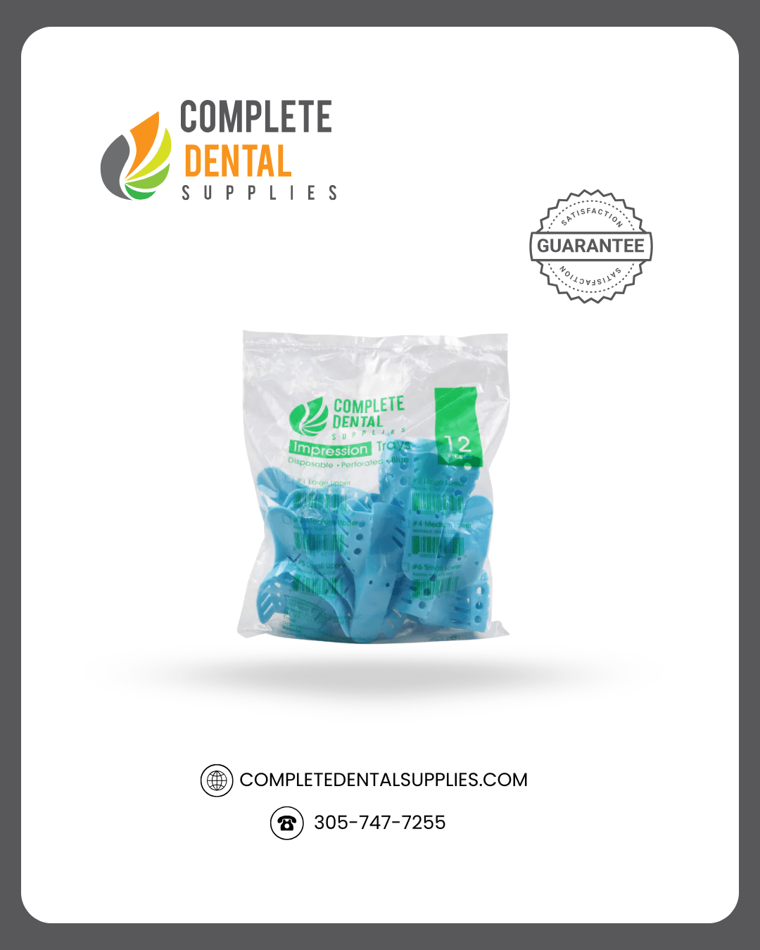 Small Upper, Disposable Impression Trays, Perforated # 5, 12 PCS / Bag.