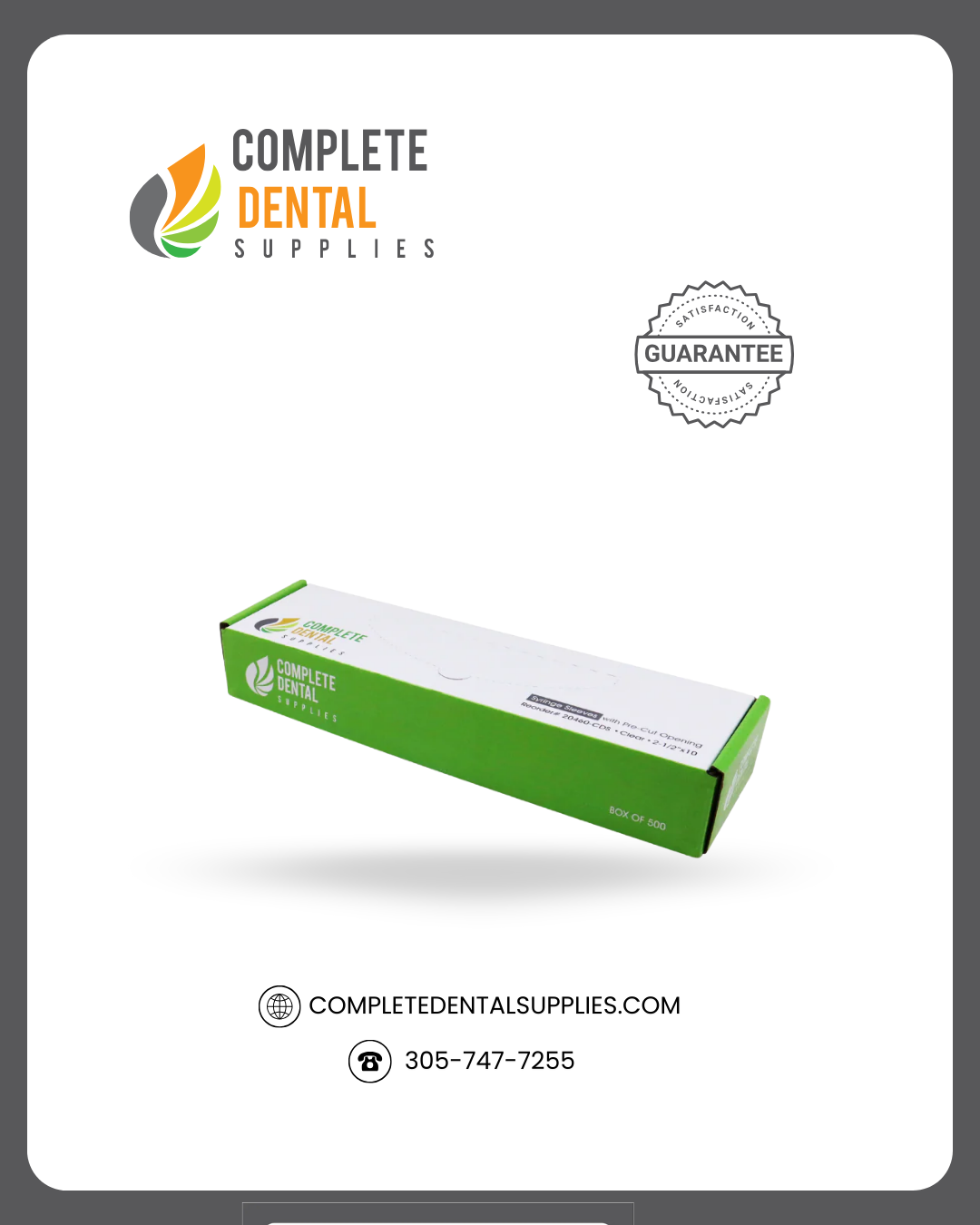 Syringe Sleeves with Pre-Cut Opening, 500 pcs / box.