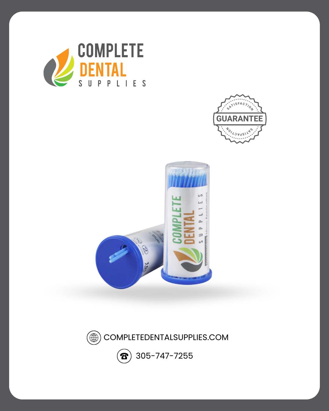 Micro Applicators, Plastic Canister Packaging, # 3, 100 pcs/tubes, 4 tubes/Box.