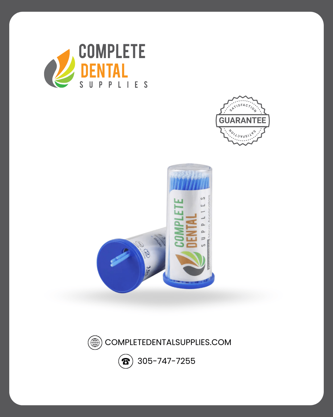 Micro Applicators, Plastic Canister Packaging, # 3, 100 pcs/tubes, 4 tubes/Box.