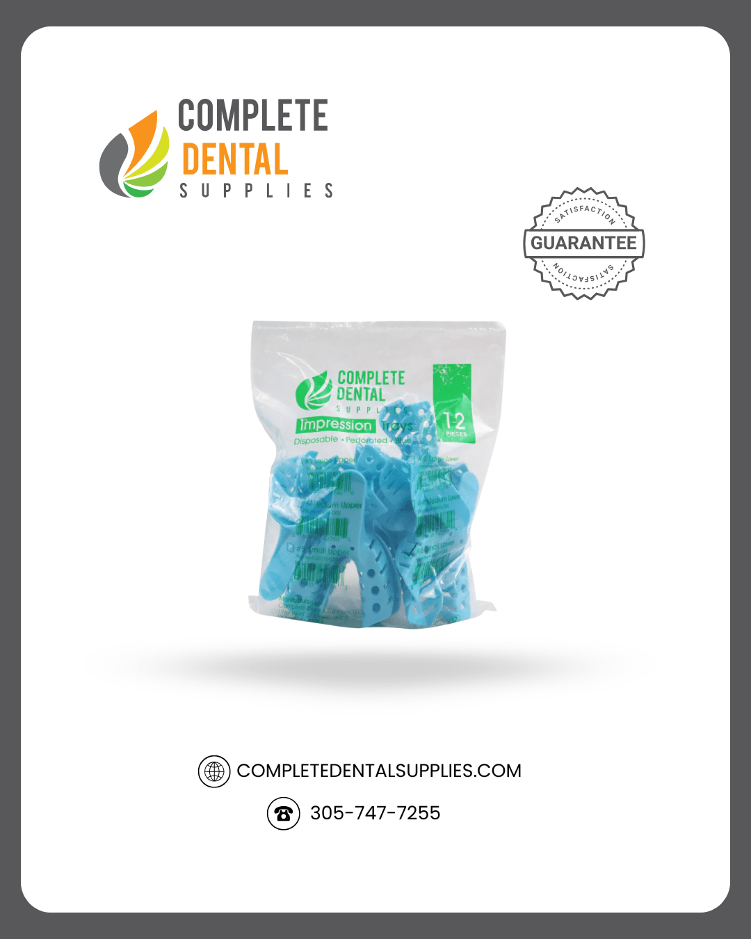 Small Lower, Disposable Impression Trays, Perforated, # 6, 12 pcs / Bag.