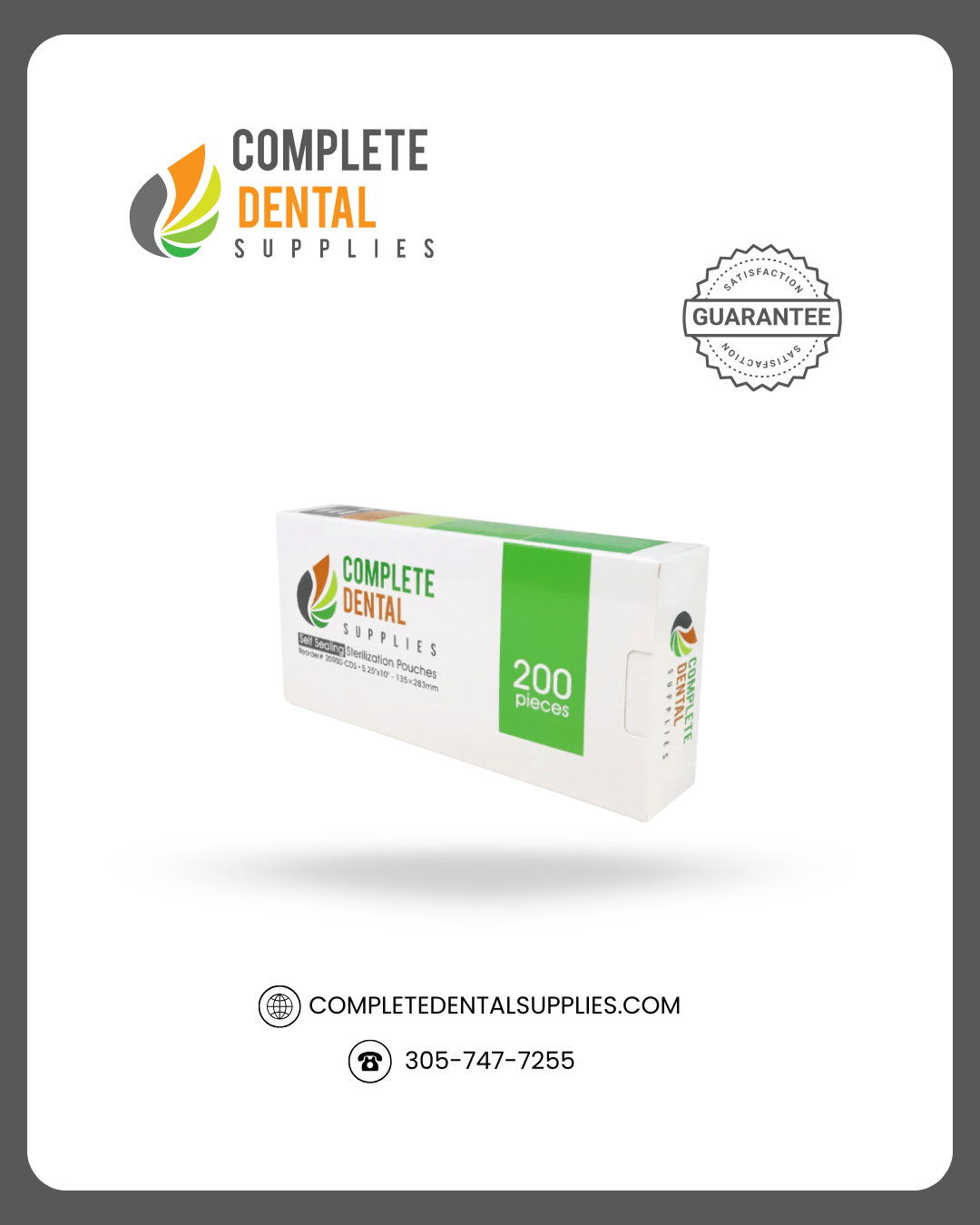 Self Sealing Sterilization Pouches 5.25"*10", 135×(254+29)mm, 200 pcs / box.
