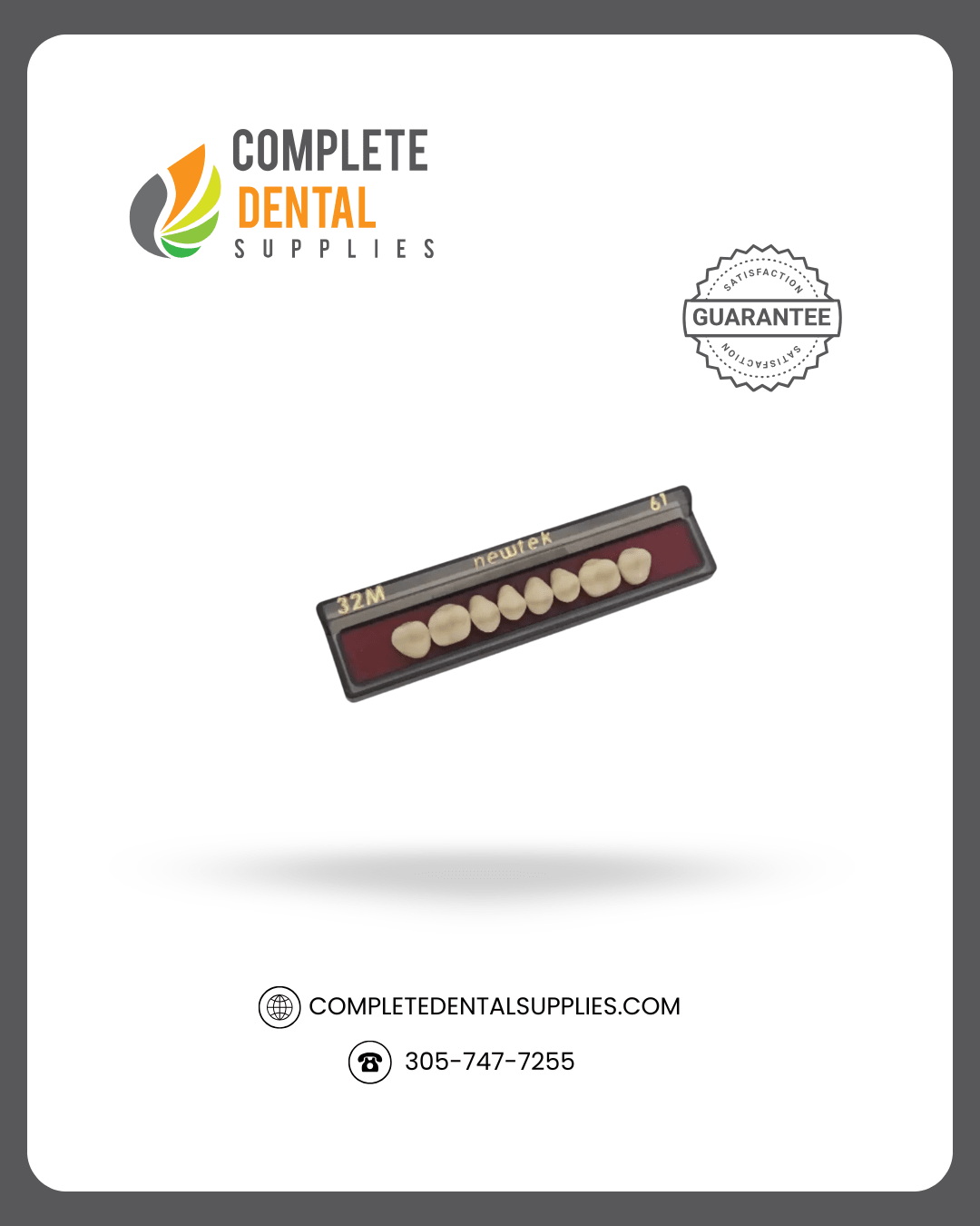 MDC New Tec Upper Posterior, Acrylic Resin Teeth, Single card, 6 pcs / card