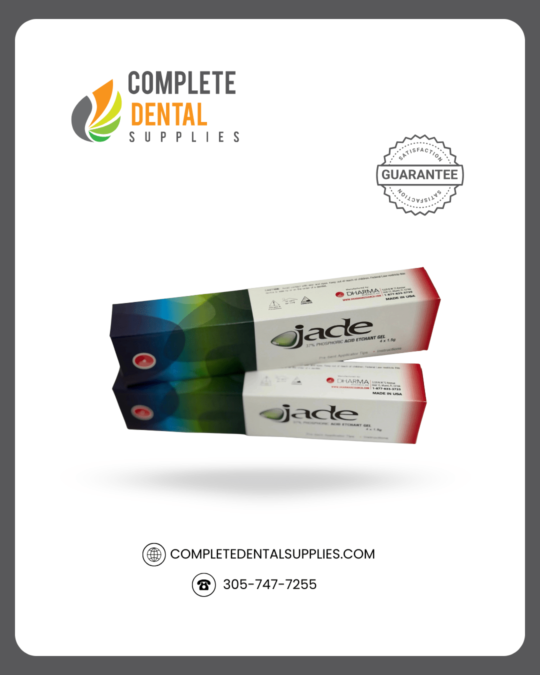 "Jade Blue" 37% Phosphoric Acid Etchant Gel – 4 X 1.5g Syringes - 20 Applicator Prebent Tips.