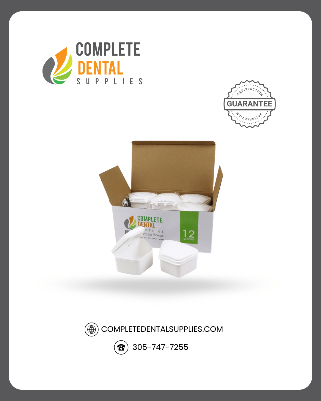 Denture Boxes, Large, only white, 12pcs/Box.