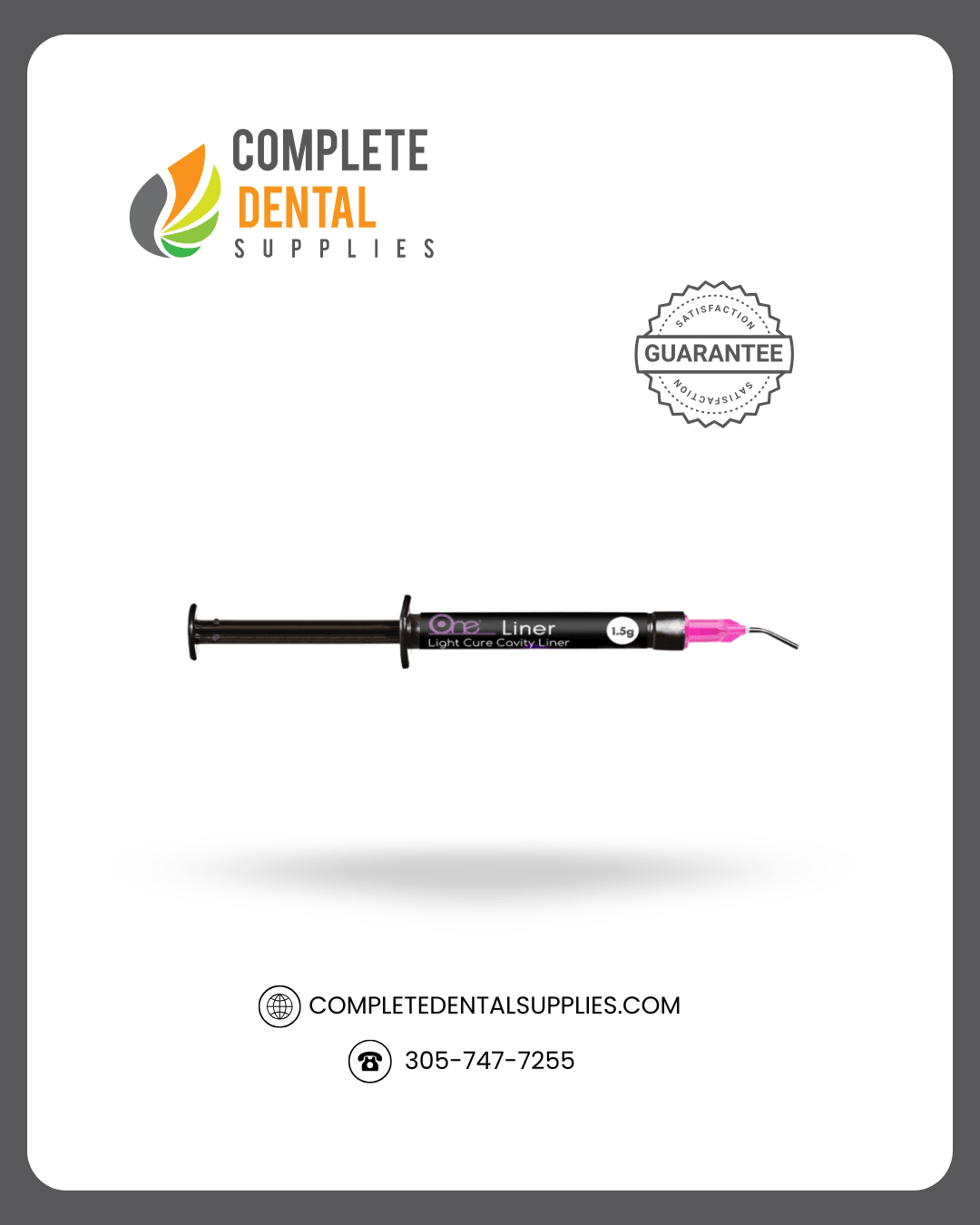 One Plus Liner, Light Cure Cavity Liner, 1.5gm X 4 Syringes + 20 Pre-Bent Tips