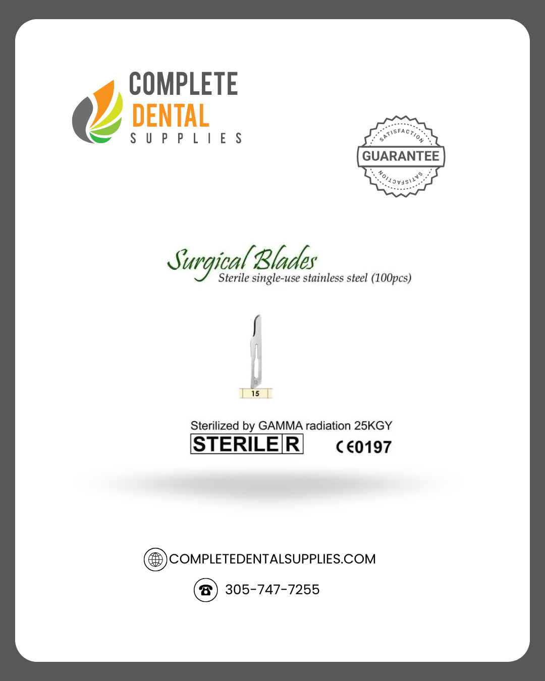 Surgical Blades # 15, 100/box.