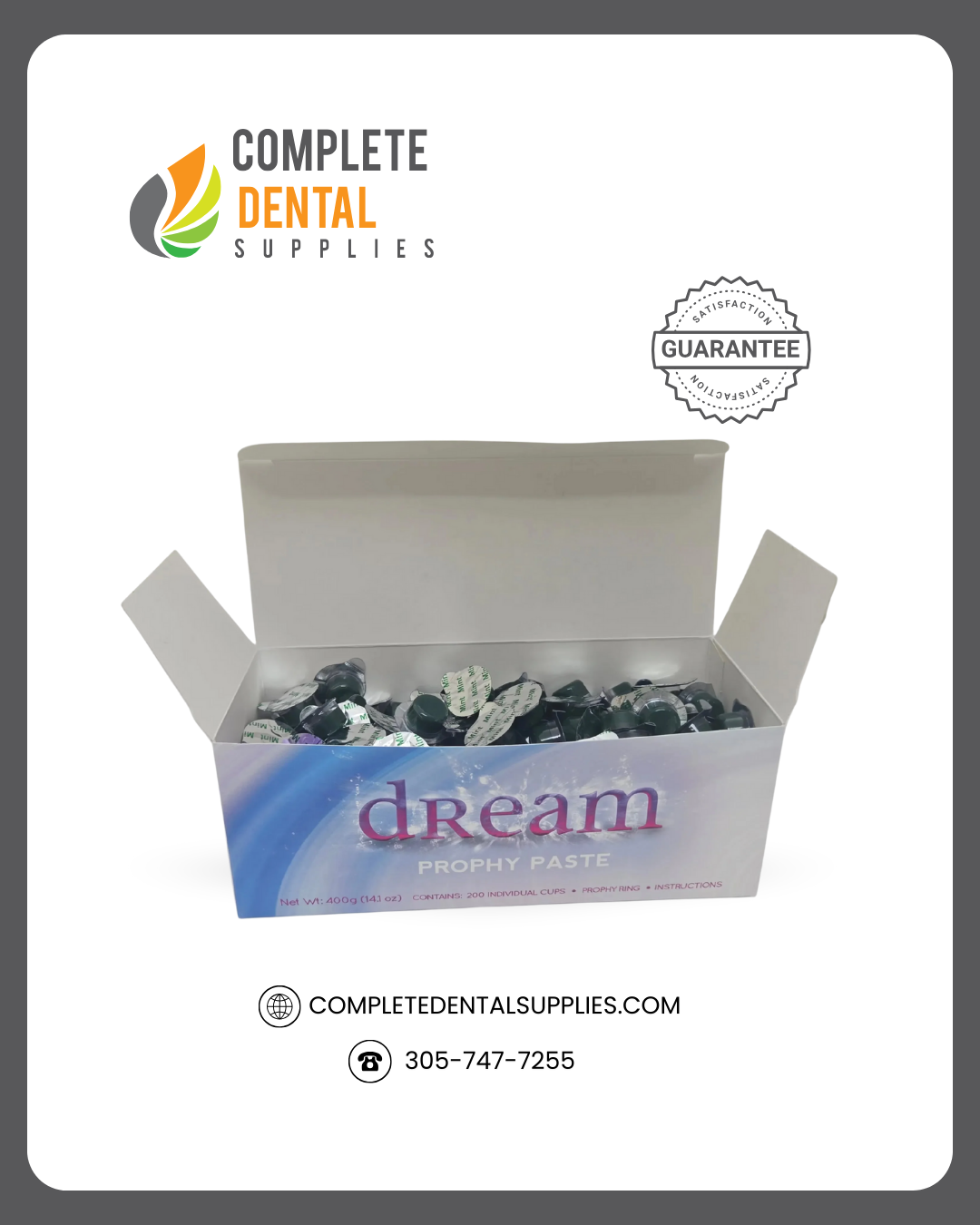 Prophy Paste Cups, Medium, Mint Flavor, 200 cups / box.