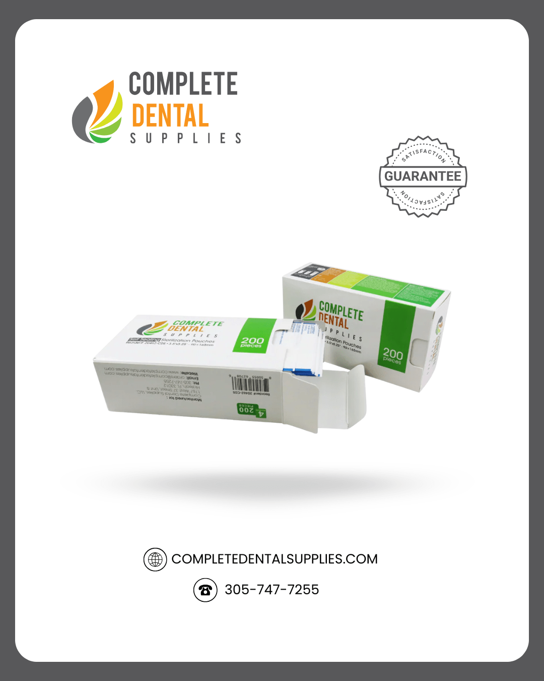 Self Sealing Sterilization Pouches 3.5"*5.25", 90×(135+30)mm, 200 pcs / box.