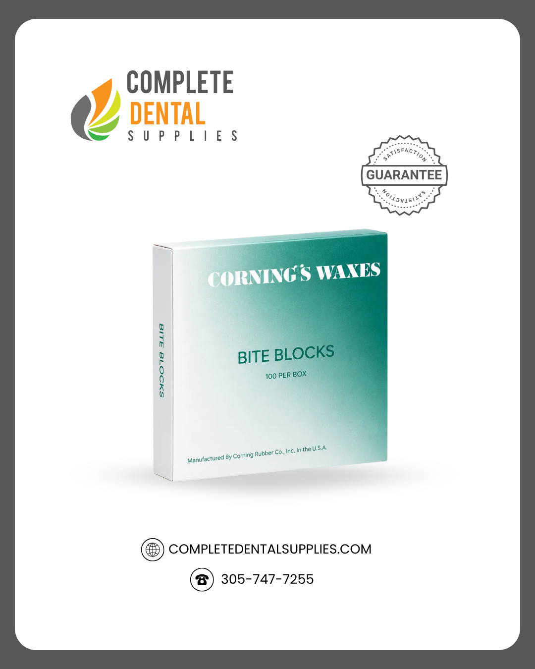 Corning Wax Bite Blocks, 100 U Shape / Box.