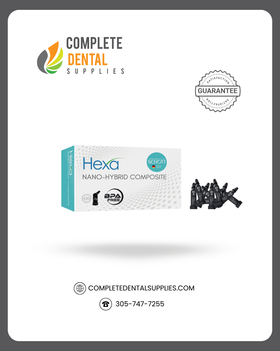 Nano Hybrid Light Cure Composite Unidose, 0.28gm X 20 Unidose Compules.