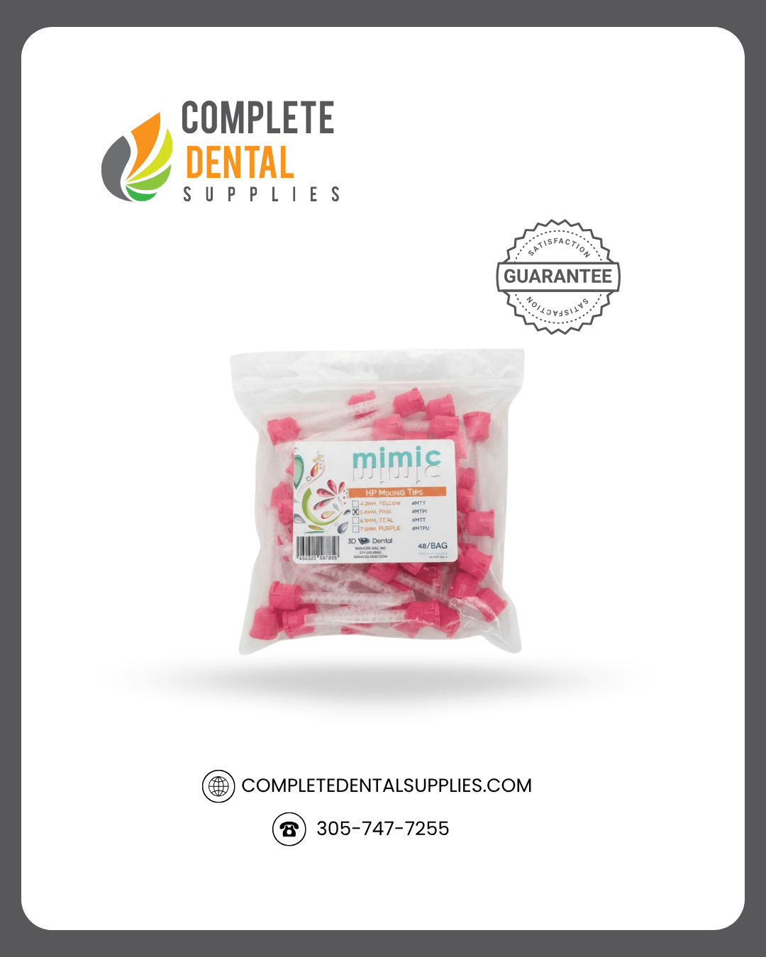 Mixpac Mixing Tip Pink, 5.4mm, Bag/48