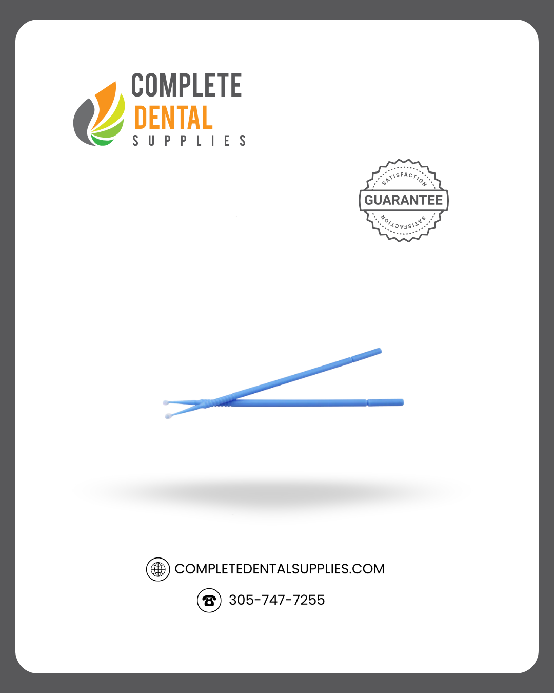 Micro Applicators, Plastic Canister Packaging, # 3, 100 pcs/tubes, 4 tubes/Box.